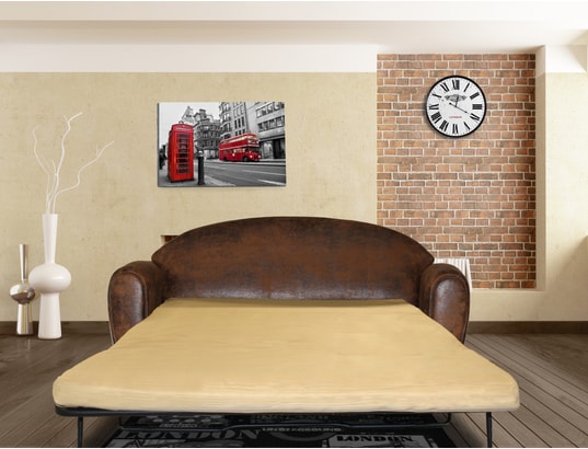 CONCEPT1 - Canapé lit Werner canapé 3 places convertible marron 140 cm
