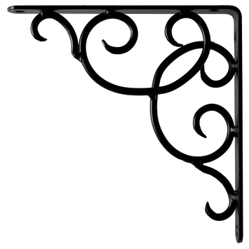 Duraline plankdrager Curly mat zwart 19x19 cm