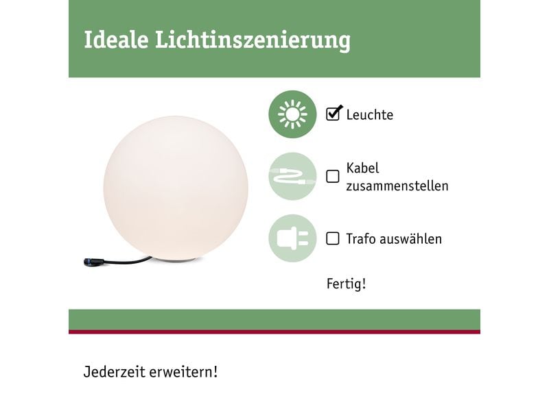 Paulmann Gartenlicht Plug & Shine GLOBE 40 cm Dekoratives Lichtobjekt für den Aussenbereich