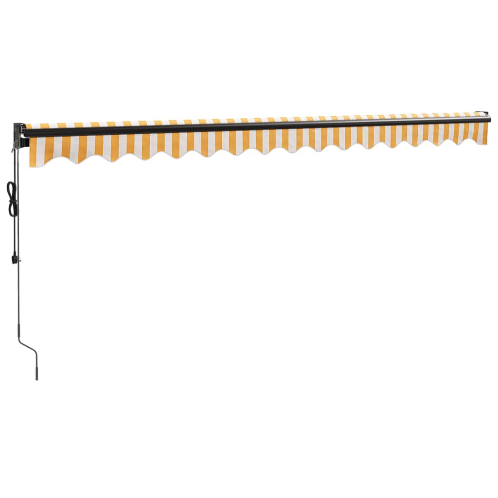 Auvent rétractable automatique jaune et blanc 4x3 m