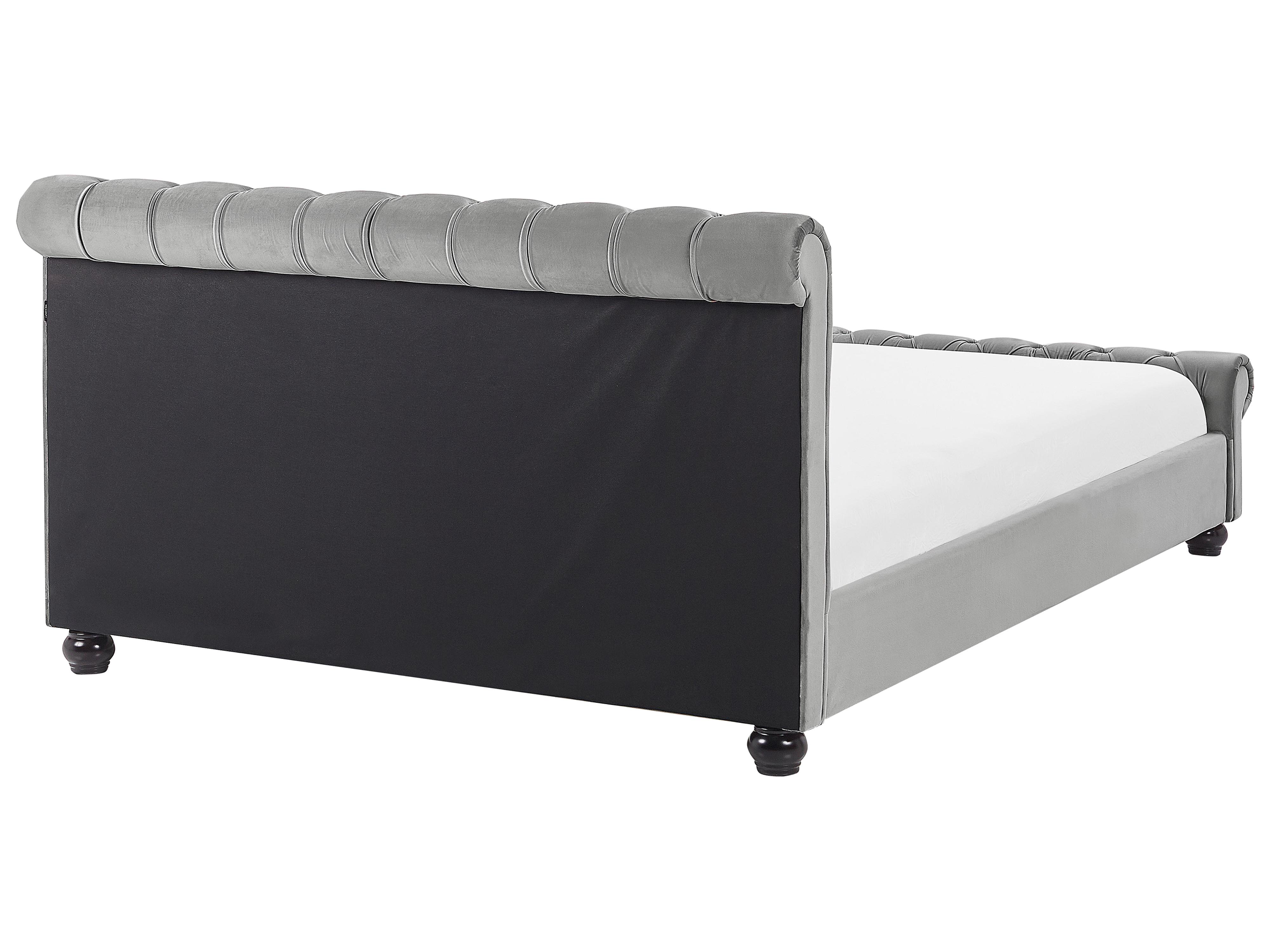 Waterbed Fluweel AVALLON 180 x 200 cm Grijs