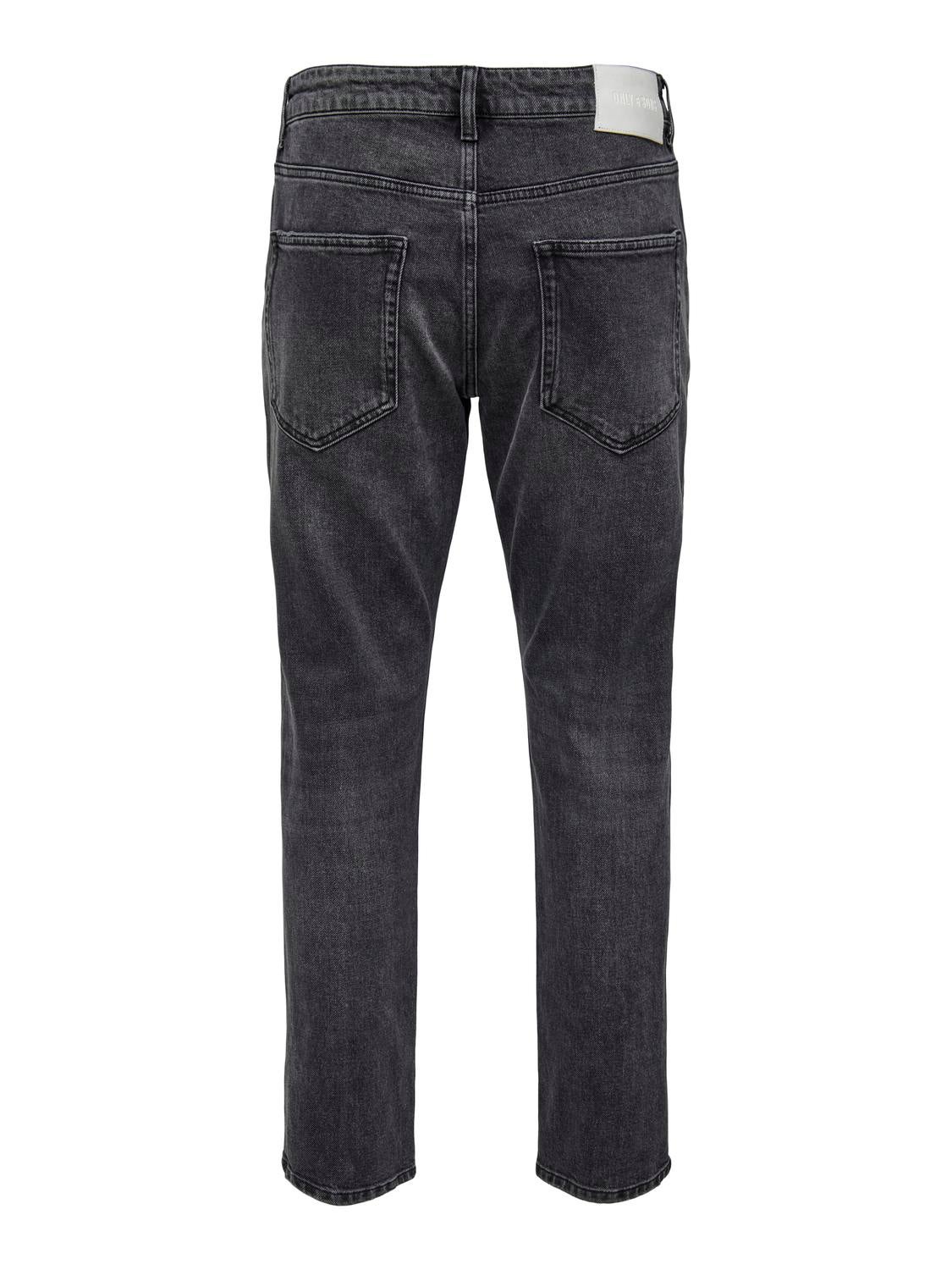 ONSYOKE Mittlere Taille Verjüngt Jeans Black Denim