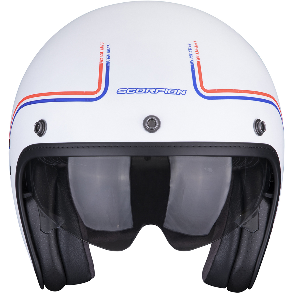 Scorpion - Casque Belfast Evo Soul Blanc Mat / Bleu / Rouge