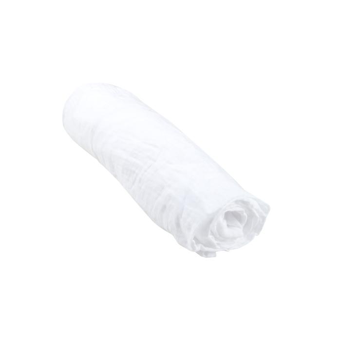 DRAP HOUSSE GAZE COTON 70X140CM BLANC