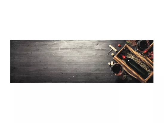 Tapis de cuisine lavable bouteille de vin 45x150 cm velours