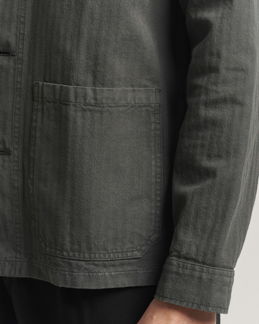 A Day's March Herringbone Overshirt Olive