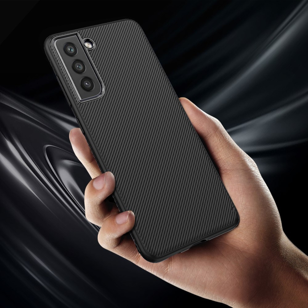 Samsung Galaxy S21 FE 5G Schutzhülle Gummi Grip Case Slim Design - Schwarz