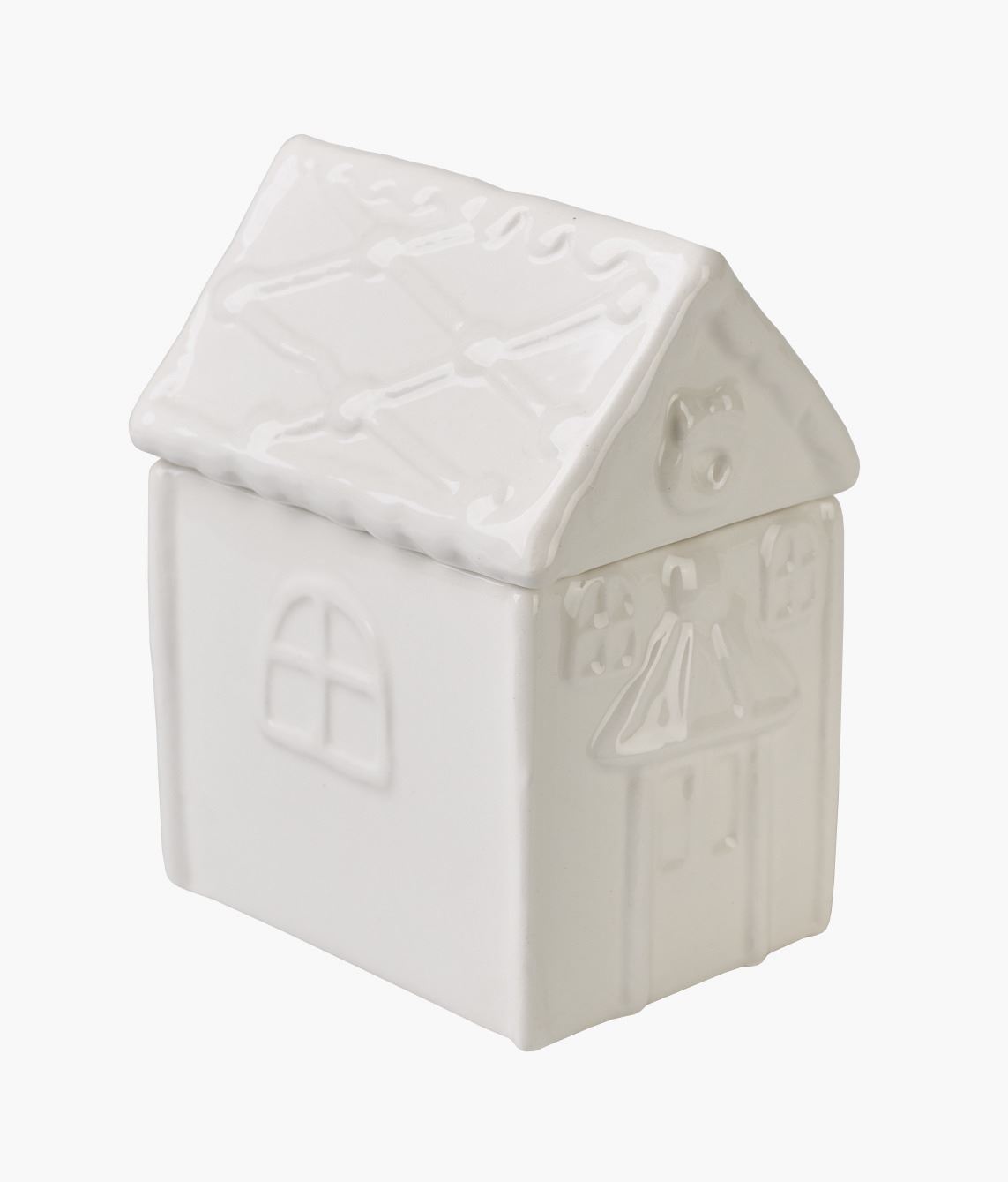 Krukke m/lokk offwhite - 8x11x14,5 cm