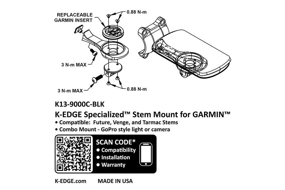 K-Edge Garmin Future Combo Mount Zwart