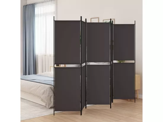 Cloison de séparation 5 panneaux Marron 250x200 cm Tissu