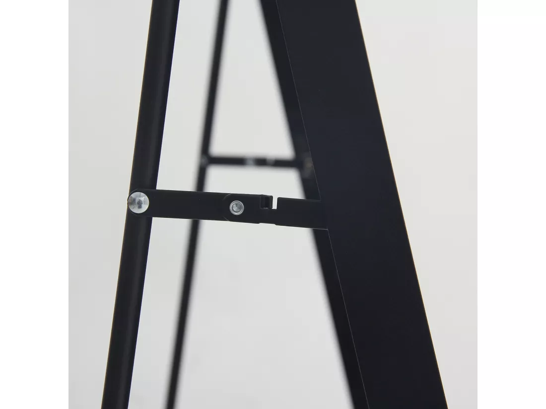 Miroir pleine longueur 162 x 53 cm, sur pied, suspendu ou appuyé, grand miroir de sol avec cadre en alliage d'aluminium noir pour salon ou chambre à coucher, Arc