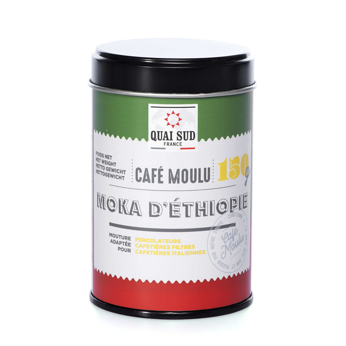 Café moulu Moka Sidamo d'Ethiopie