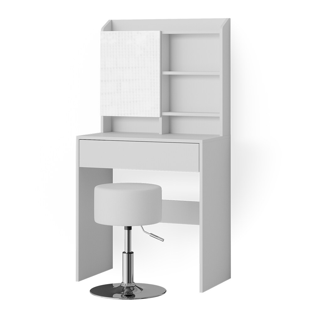 Vicco Schminktisch Frisiertisch Frisierkommode Laura Weiß Hocker 70x136 cm Spiegelschrank modern Schlafzimmer Kommode Schminkspiegel Schrank Schublade Kosmetiktisch Make-Up-Tisch