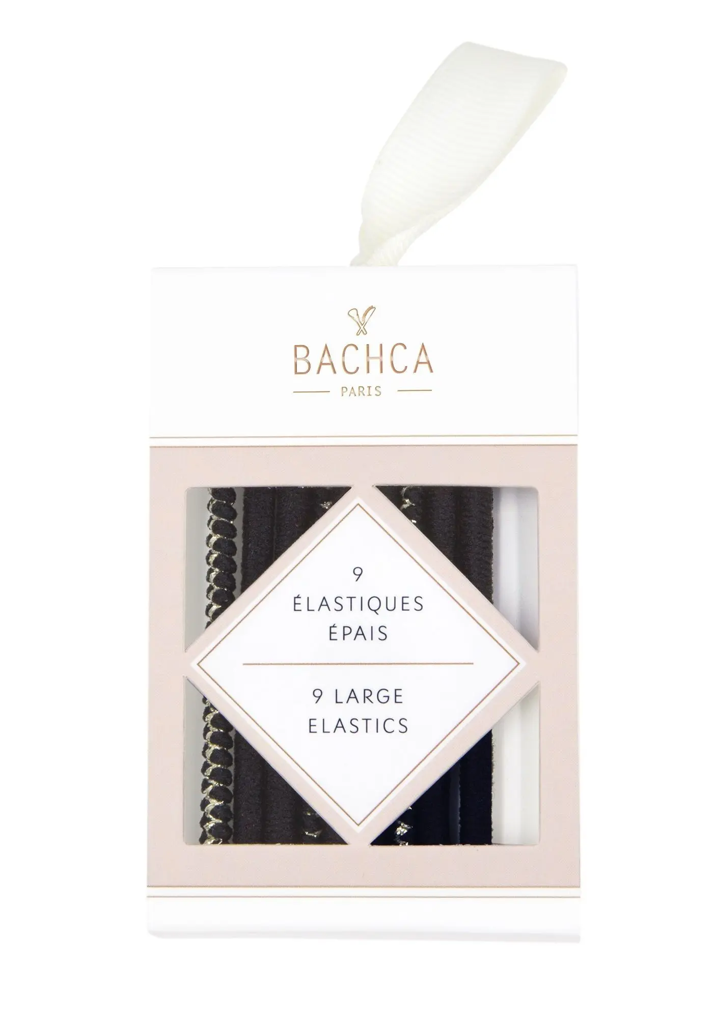 Bachca - BACHCA Elastiques Epais Noir x9- Élastique, barrette et pince