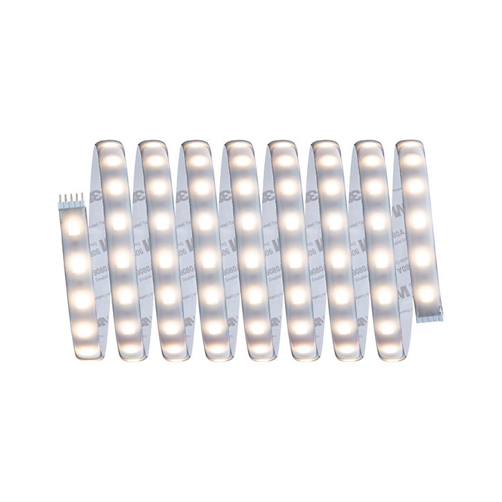 Strip LED intégré dimmable autocollant MaxLED 500 Paulmann 29W 1200lm Argent mat blanc chaud L. 3m x H.0,3 x P.0,3cm