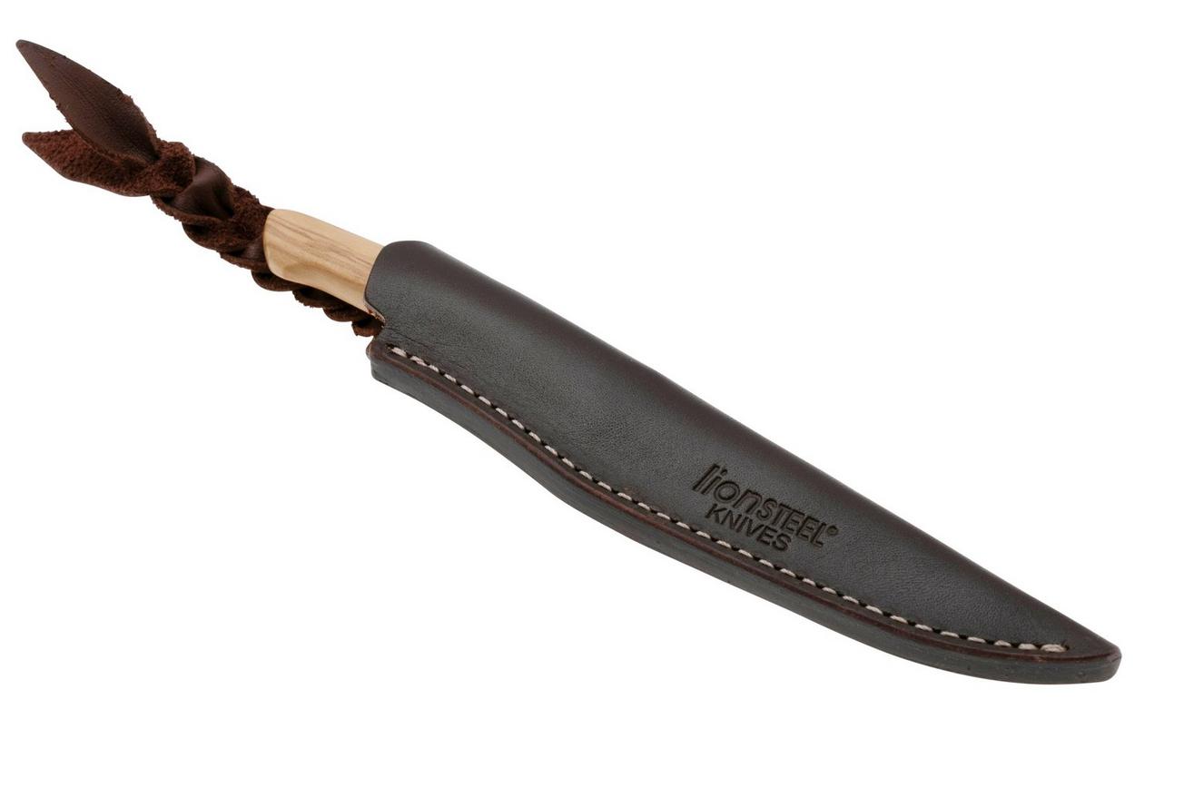LionSteel Ago AG1-UL Olive Wood, Titanium Guard, vaststaand mes