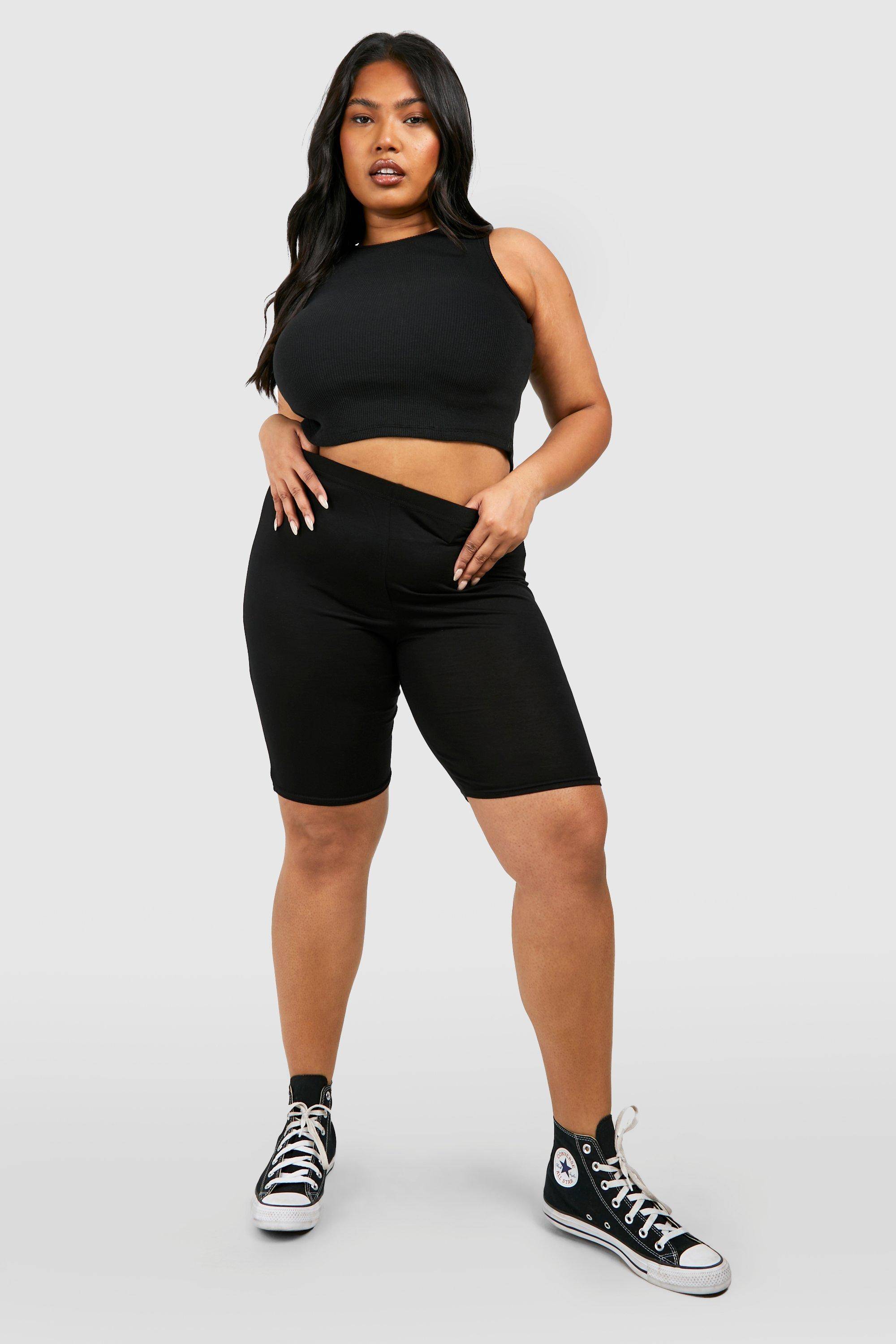 boohoo Plus Basic Jersey Longline Cycling Shorts