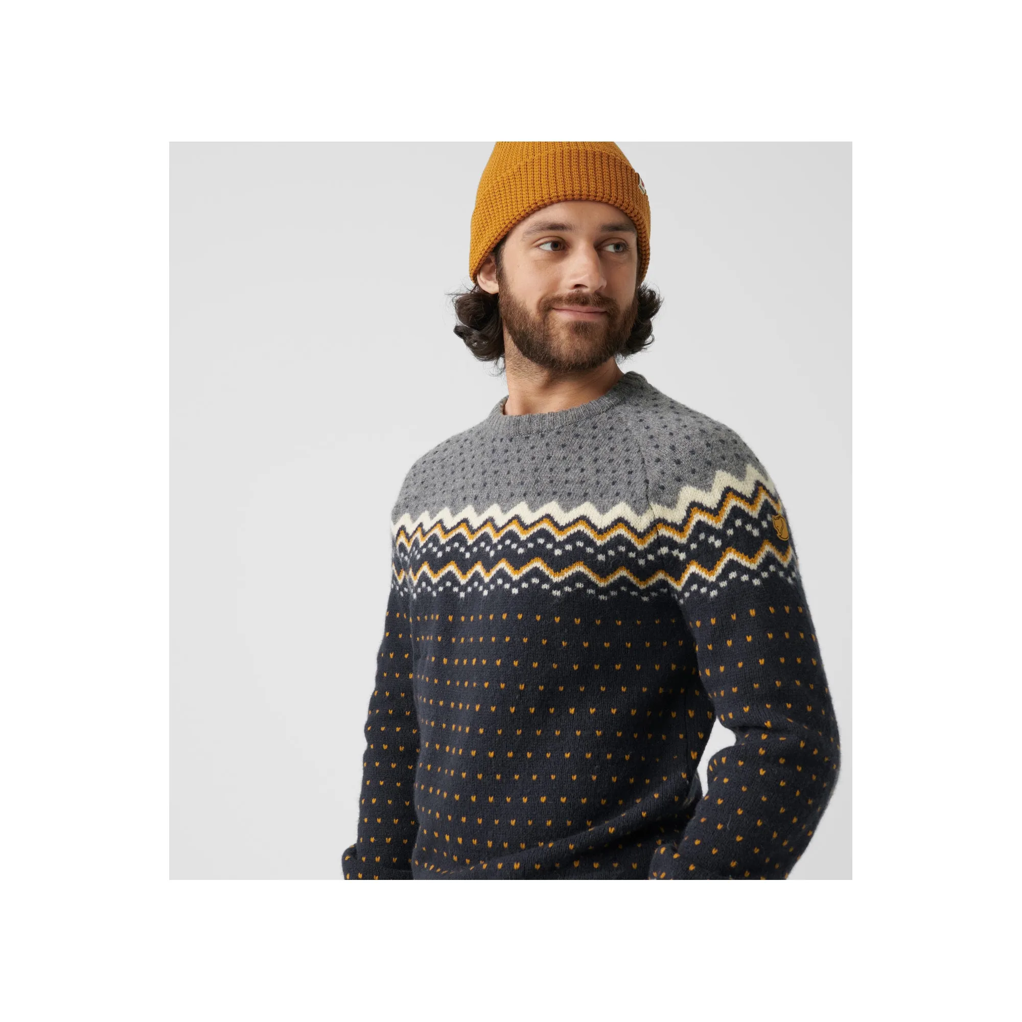 Fjällräven Men's Övik Knit Sweater Dark Grey/Grey