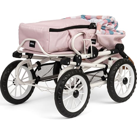 BRIO Kombi dukkevogn, dråbemønster, pink
