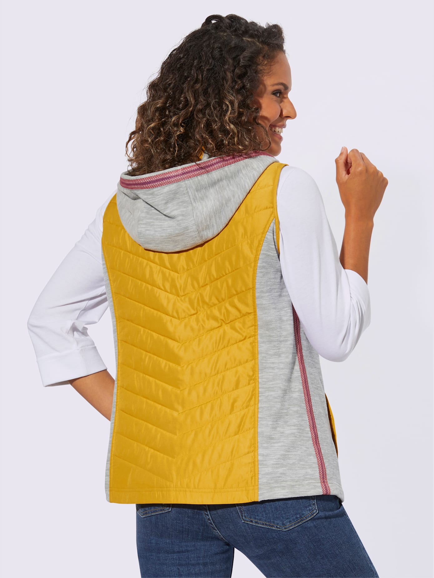 Gilet capuche avec coulisse et lien à nouer