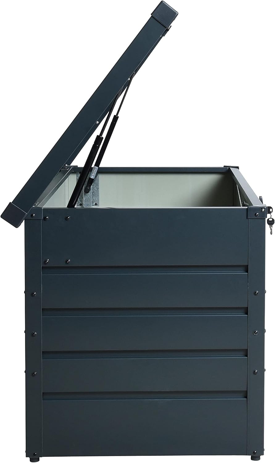ESTEXO Metall Auflagenbox Kissenbox Gartentruhe 350 l Gartenbox Aufbewahrungsbox Box Anthrazit inkl. 2 Schlüssel