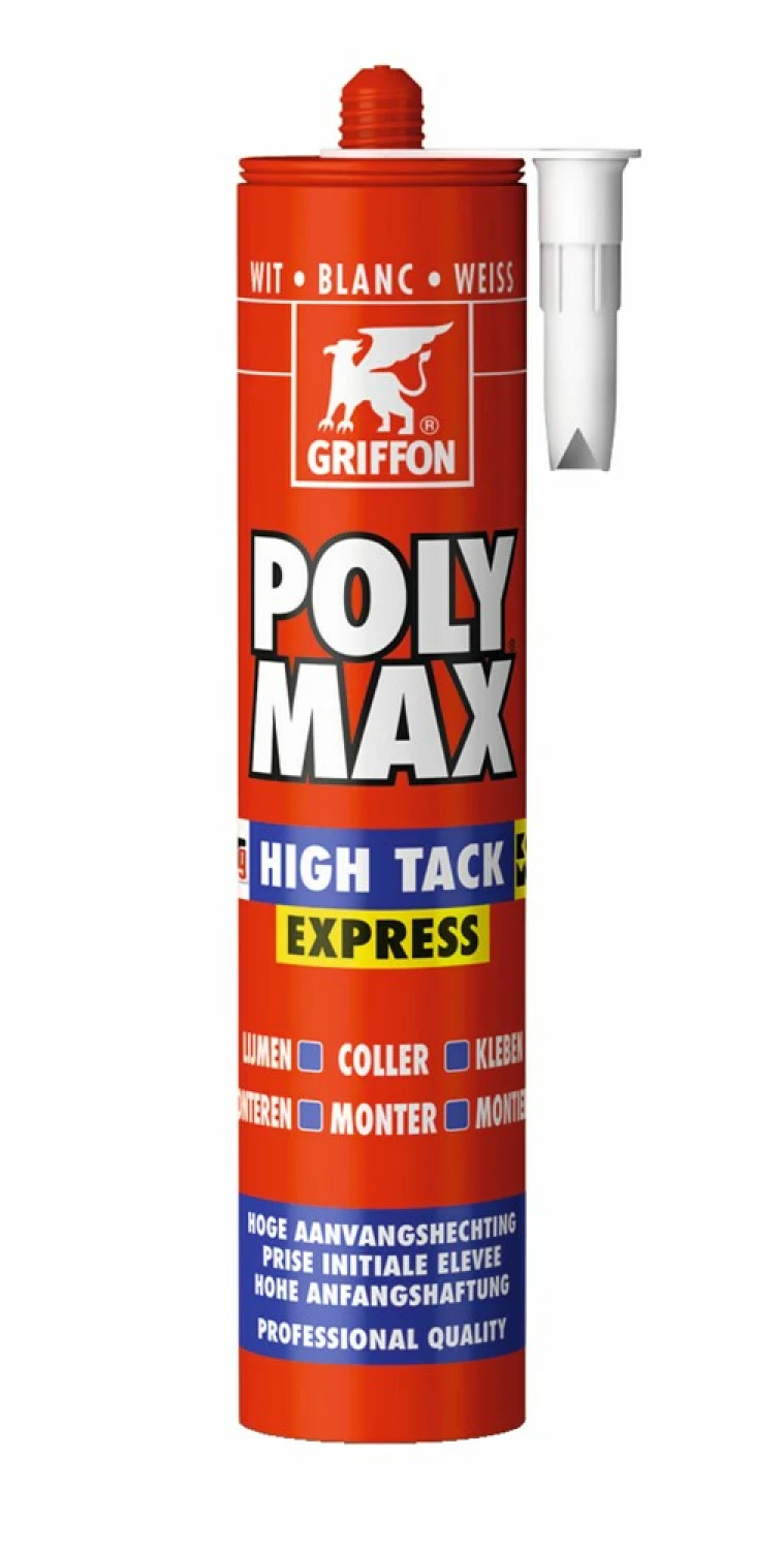 Griffon 6303764 Poly Max High Tack Express Montagelijm - Koker - Wit - 435gr