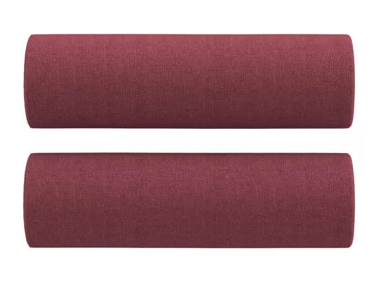 Canapé 2 places avec oreillers bordeaux 120 cm tissu