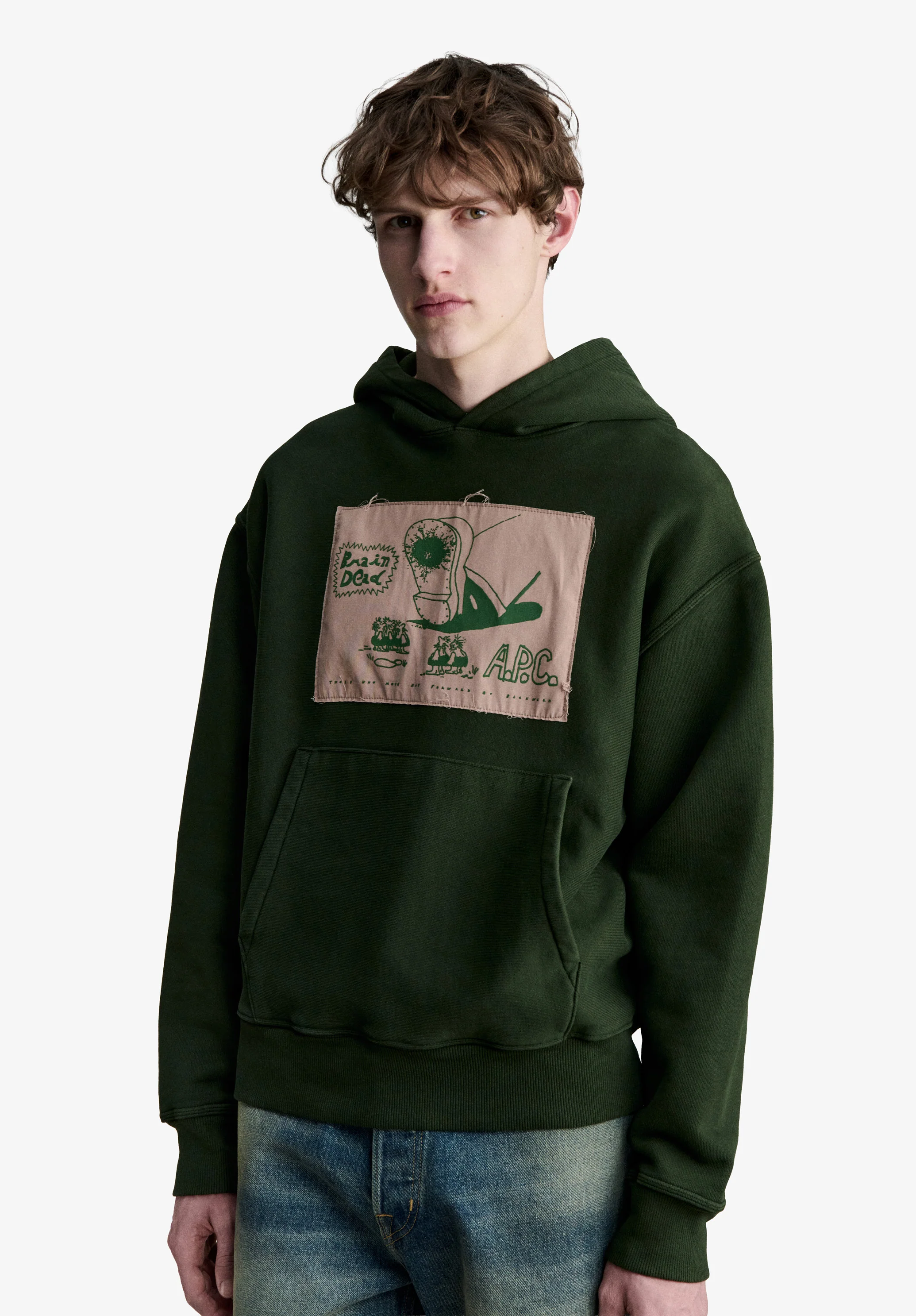 hoodie APC x BRAINDEAD 2 - Gris fonce