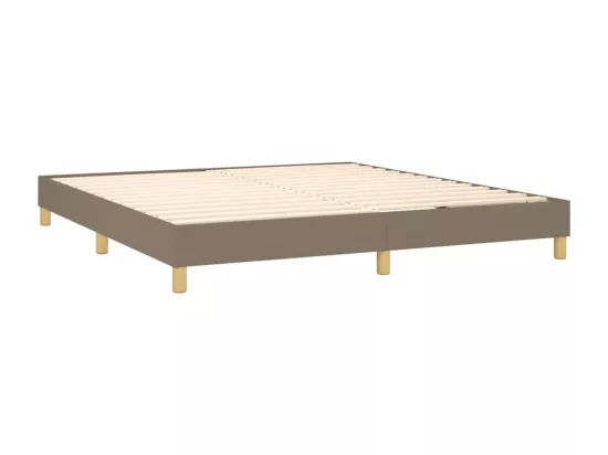 Sommier tapissier avec matelas et LED Taupe 180x200 cm Tissu