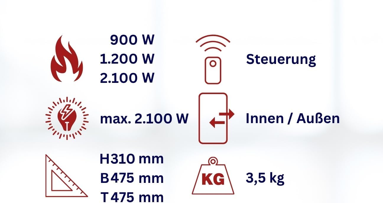 Aktobis Decken-Heizstrahler, Balkonheizer, Zeltheizer WDH-210S (Silbergrau + bis 2.100 Watt + Geringe Blendwirkung)