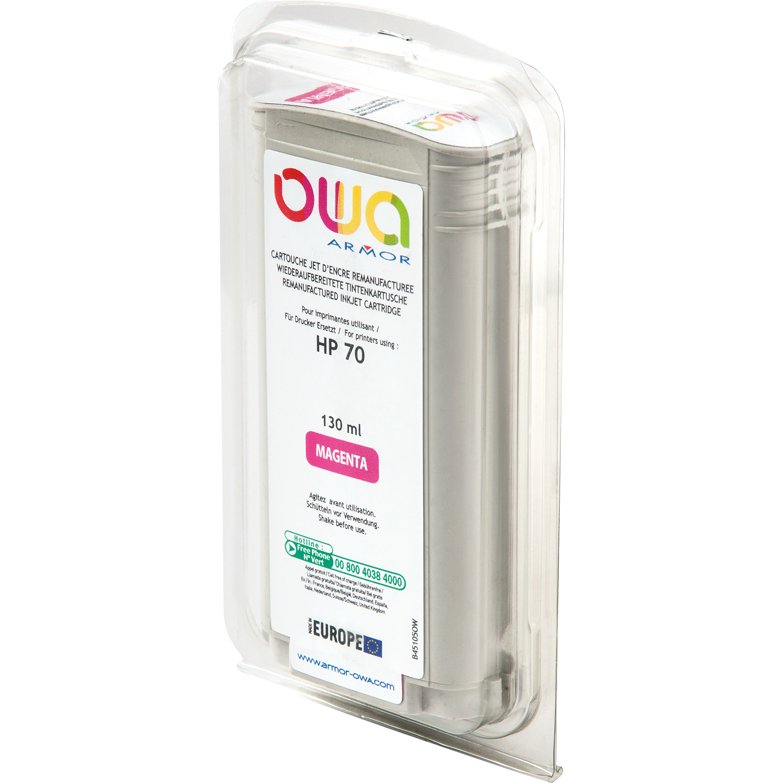Cartouche d'encre traceur remanufacturée OWA - standard - Magenta - pour HP 70