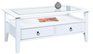 Couchtisch Max Massivholz Kiefer weiß 115 x 45 x 60 cm