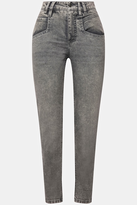 7/8-Slim-Jeans, 5-Pocket, Saum-Umschlag, mit recyceltem Polyester