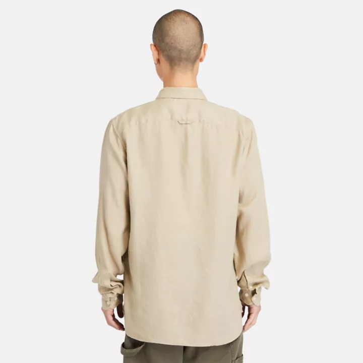 Chemise en lin Mill Brook pour homme en beige