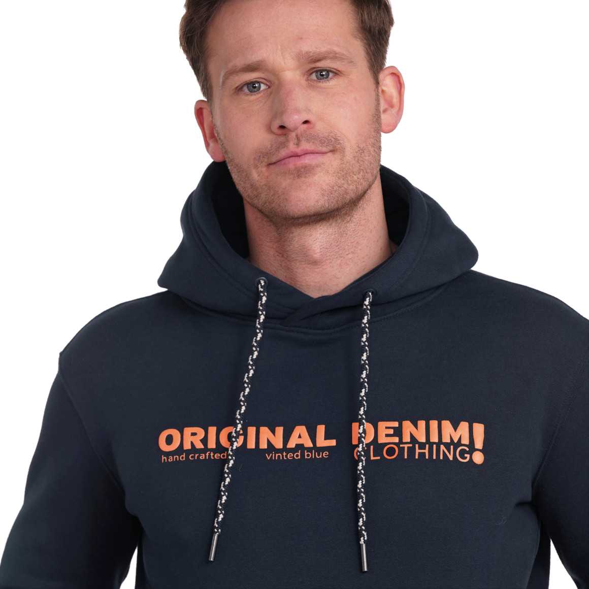 VanVaan Denim Herren Hoodie mit Print dunkelblau