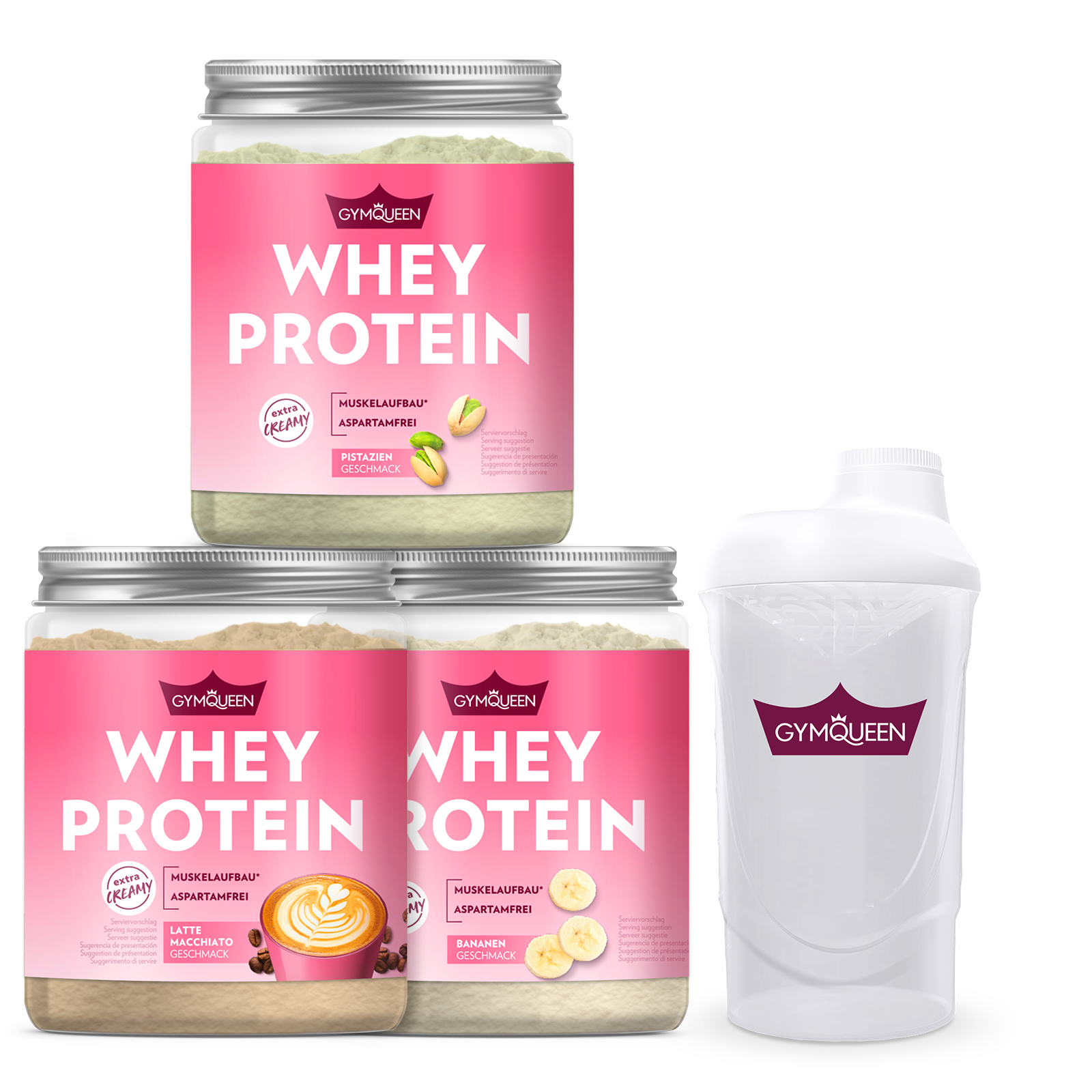 Whey Protein 3er Pack + Shaker