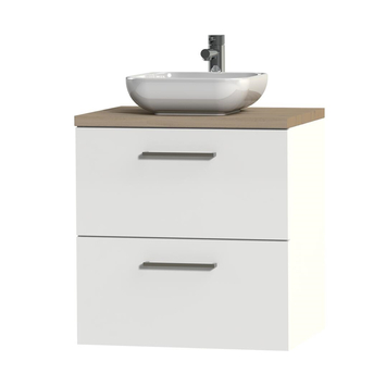 Tiger badkamermeubel Studio 60cm hoogglans wit/witte waskom met vierkante greep