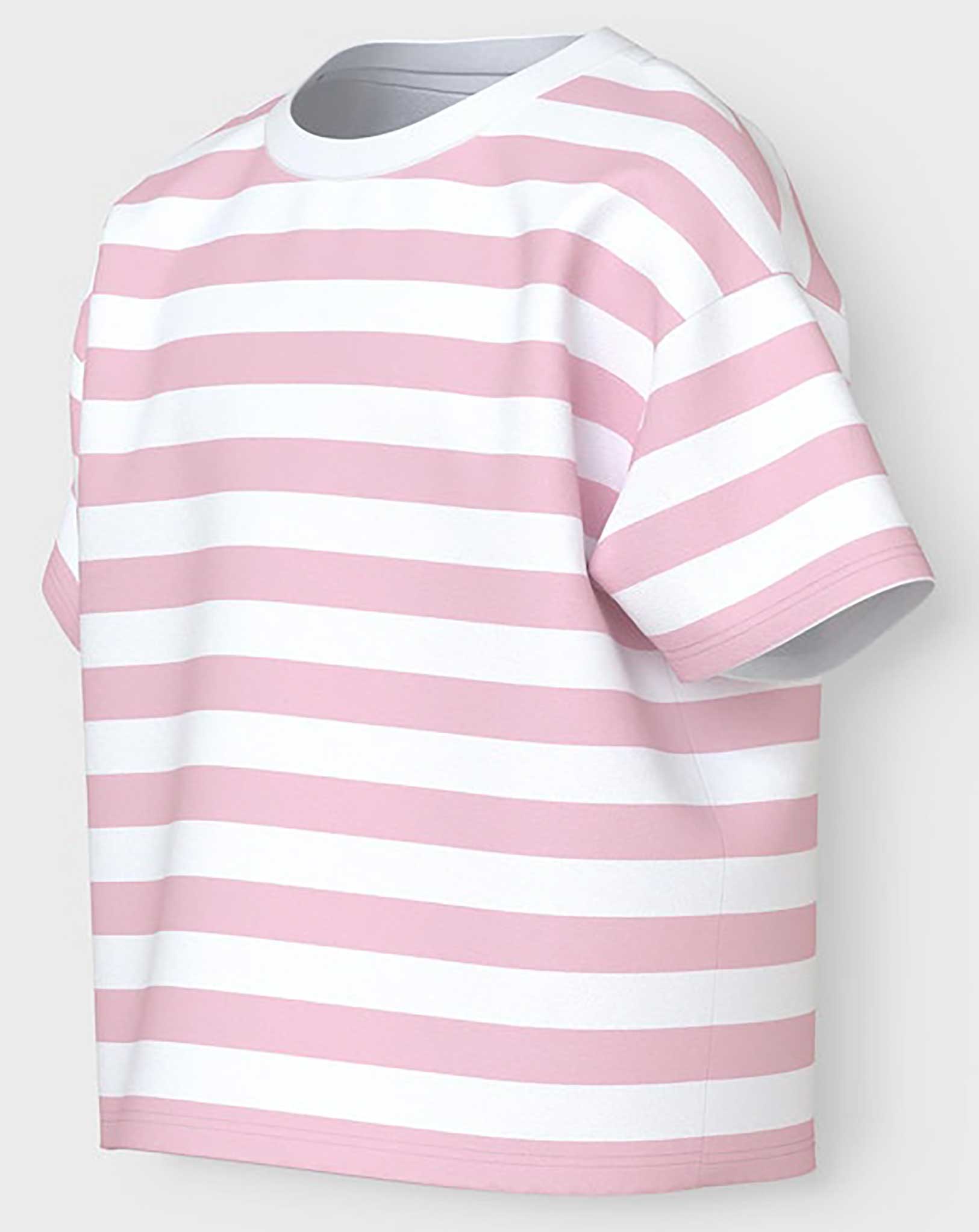 T-Shirt NKFVITANNI BOXY STRIPES in parfait pink