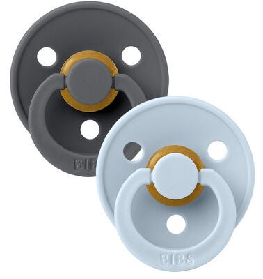 BIBS Smokk Colour 2-pack Lateks Størrelse 1, Iron/Baby Blue