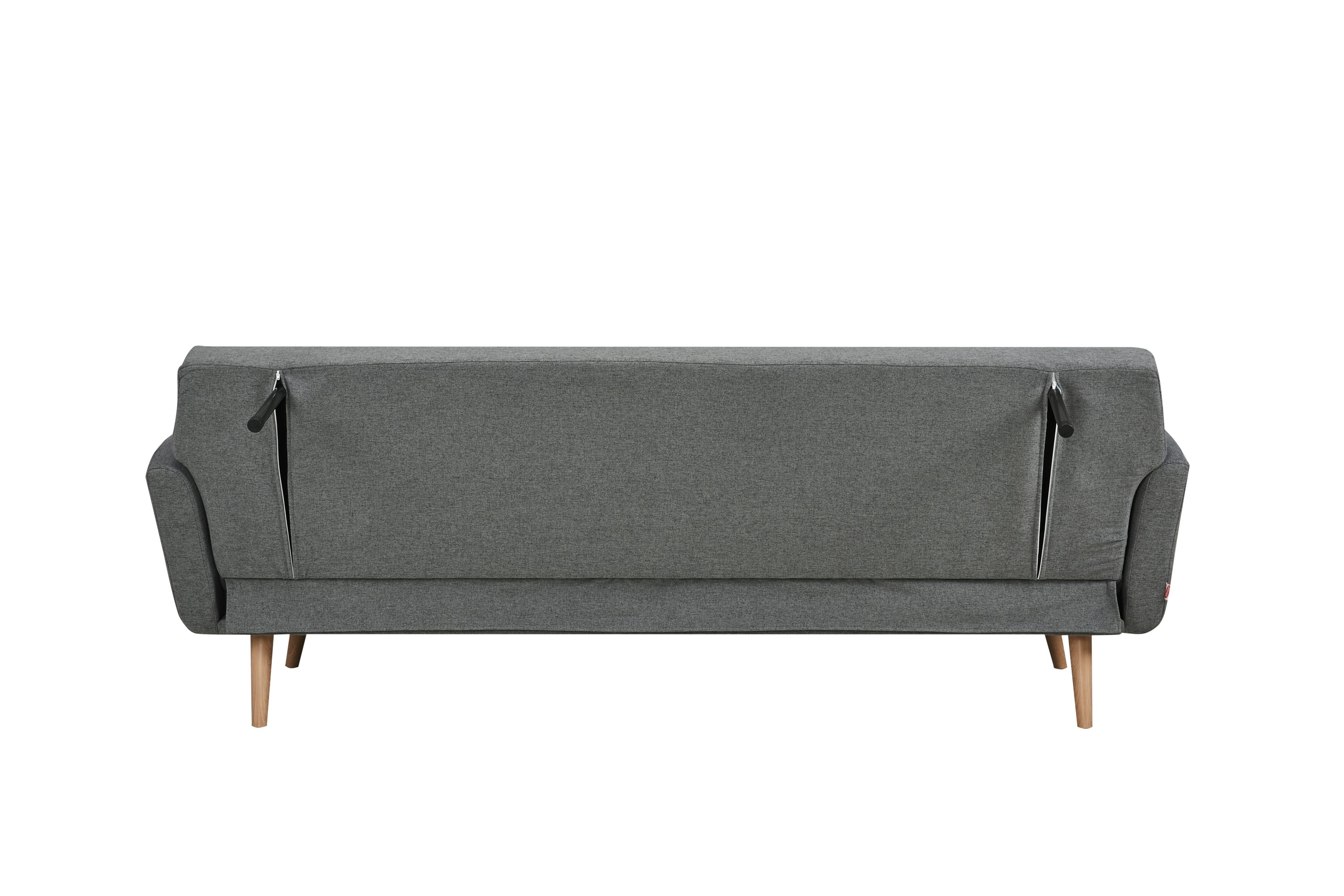Schlafsofa grau Schlafcouch Sofa Couch Schlaffunktion Gästebett Gästesofa