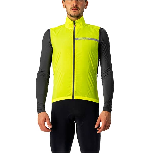 Veste vélo CASTELLI SQUADRA STRETCH JAUNE FLUO/GRIS FONCE