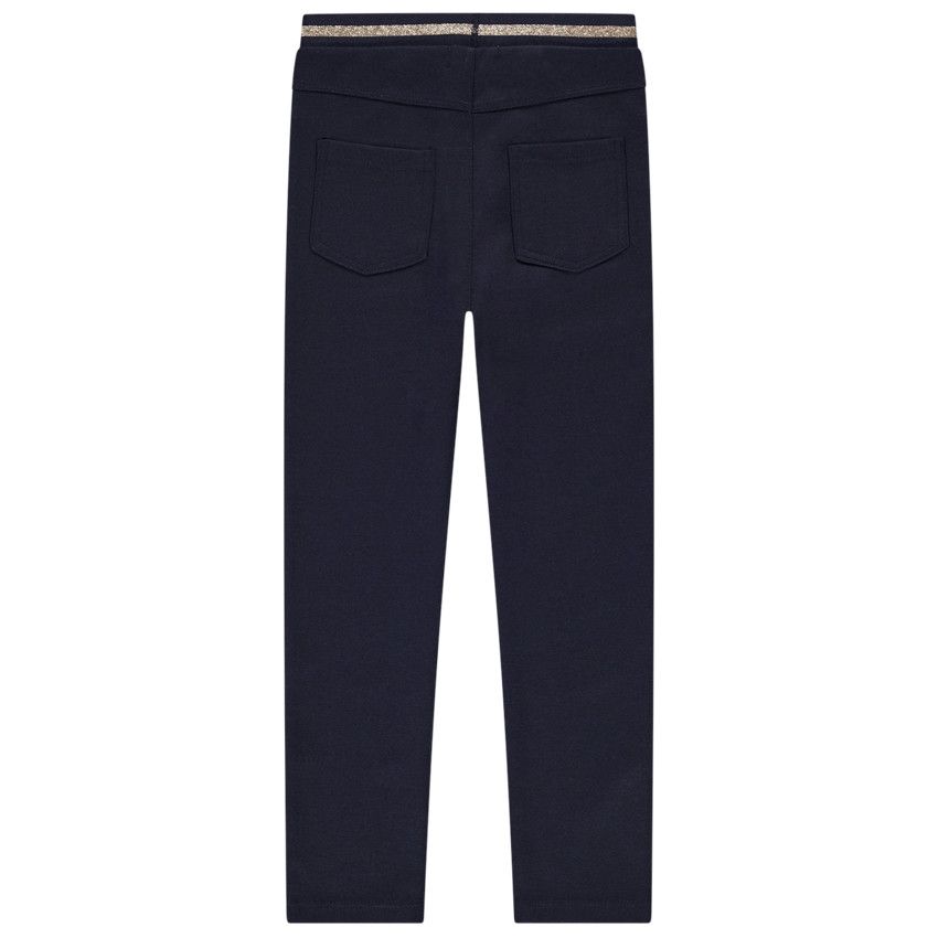 Legging milano à bande lurex pour fille - Bleu marine