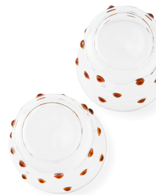 POLSPOTTEN Nob glas set van 2 amber
