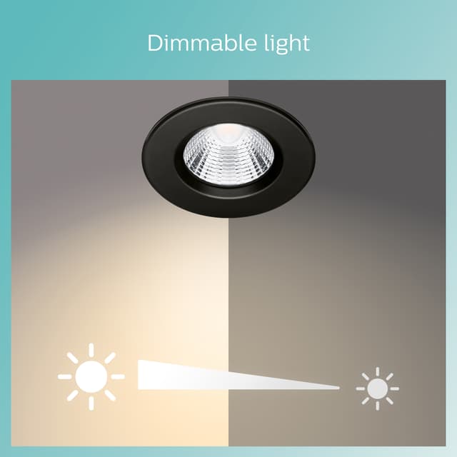 Philips Dive Ceiling spotlys 5,5W 3-pak (sort)