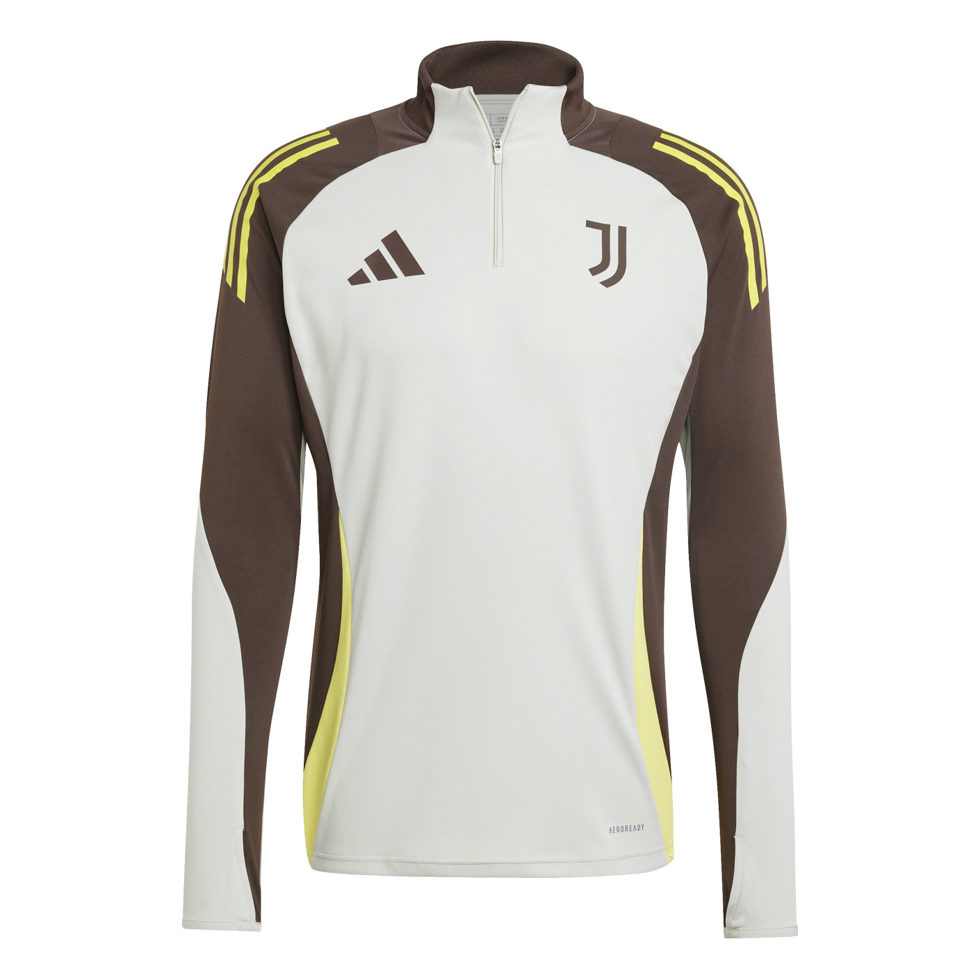 Adidas Juventus Trainingstrui 1/4-Zip Europees 2024-2025 Grijs Bruin Geel