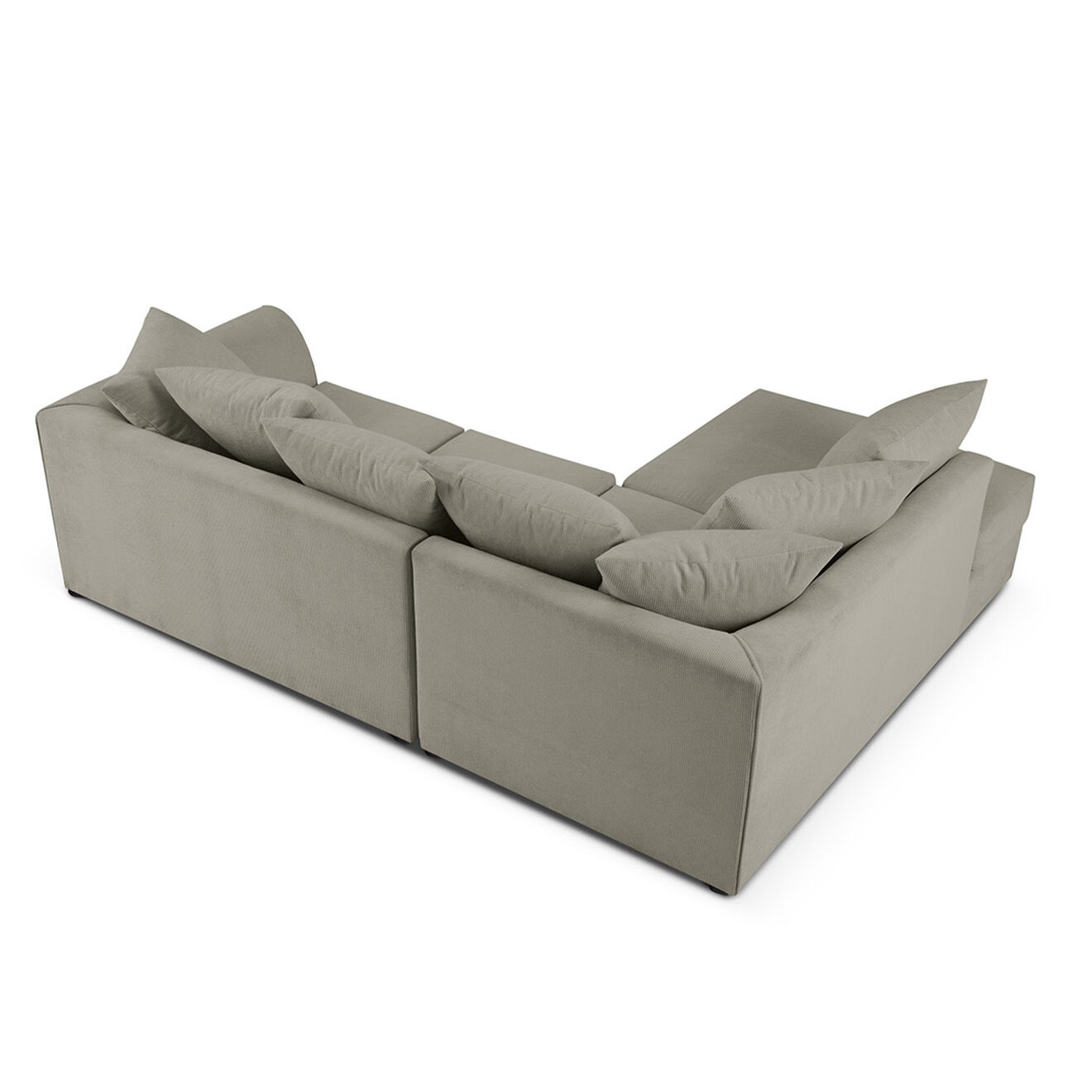 Mazzini Sofas Canapé d'angle Gauche Quince Velours côtelé 4 Places gris clair - 221x171x80 cm