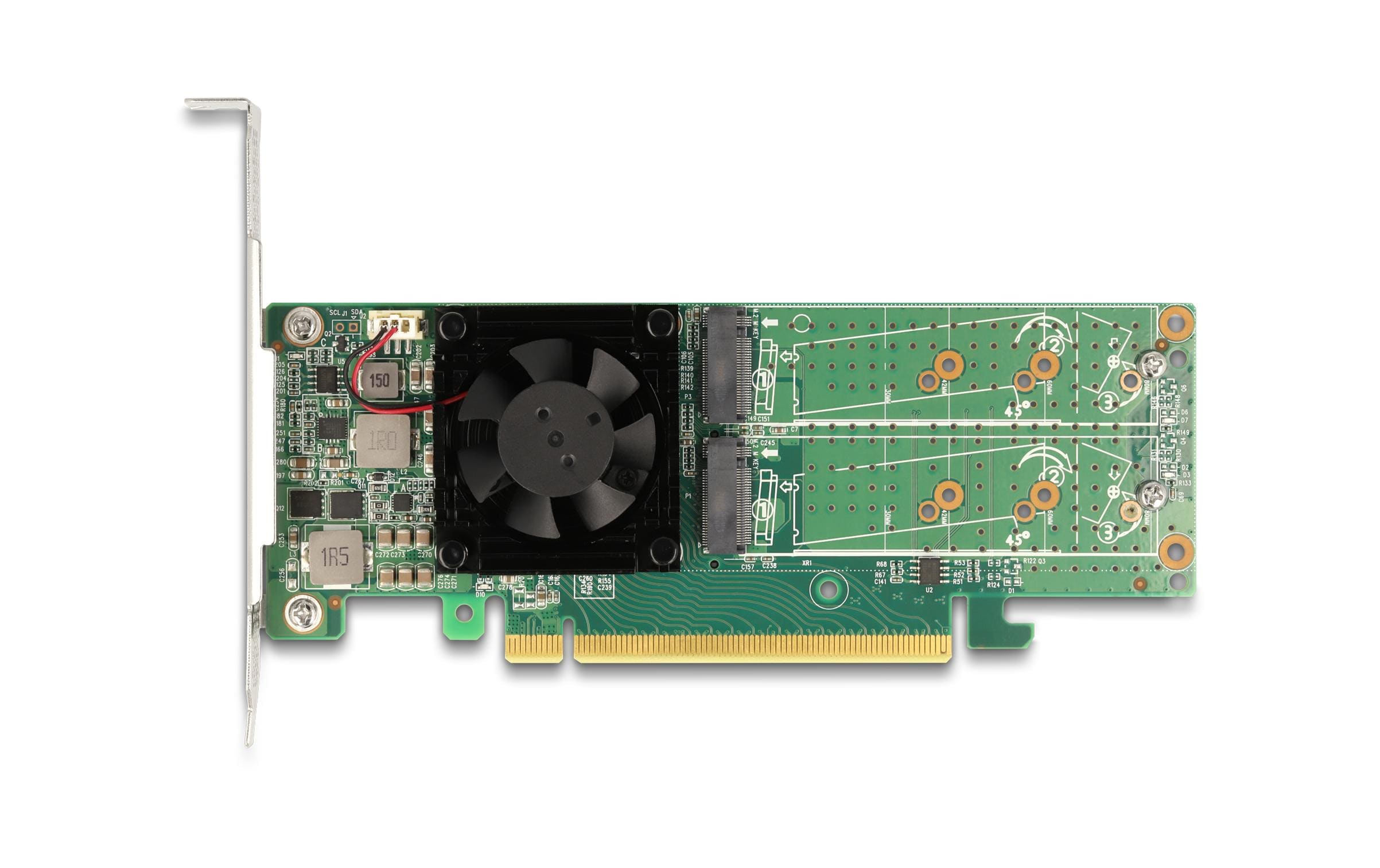 Host Bus Adapter PCI Express x16 - 4x NVMe M.2 Key M<br>Delock PCI Express x16 Karte zu 4 x intern NVMe M.2 Key M – Low Profile Formfaktor