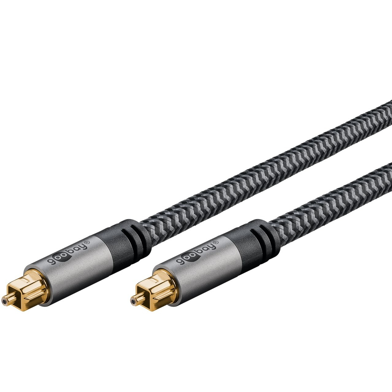 (2m) Optisches Toslink Kabel zur Audioübertragung mit Glasfaserbasis (65305) - Sharkskin Grey