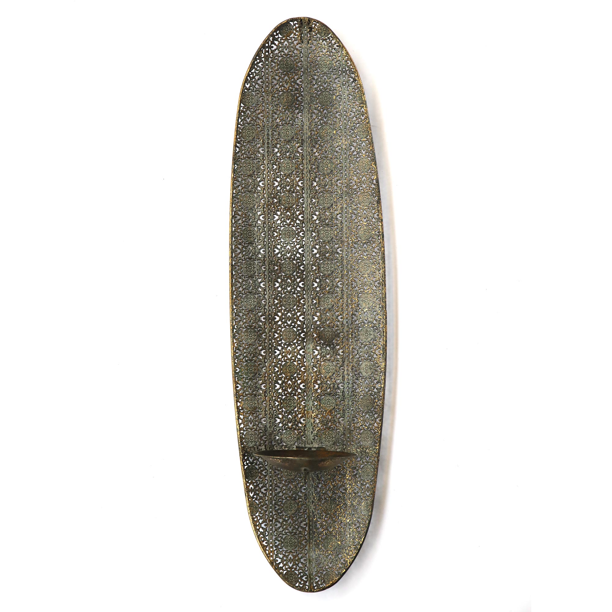 Wand-Teelichthalter 'Fiete', antik gold, H 65,5 cm, B 18 cm, L 12,5 cm von fischer's lagerhaus
