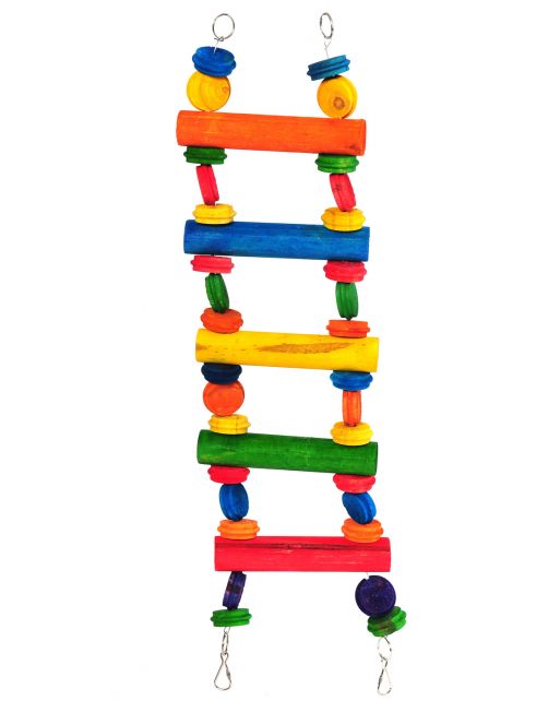 Happy Pet Vogelspeeltje Ladder L - Vogelspeelgoed - 37x14x14 cm Multi-Color